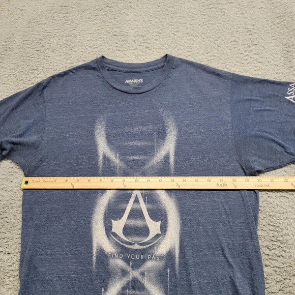 Assassins Creed‎ Shirt Mens Medium Blue Video Game Graphic Tee Casual Spell Out - Picture 12 of 13